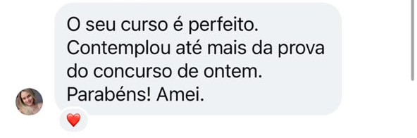 Print de depoimento de aluno(a) via WhatsApp