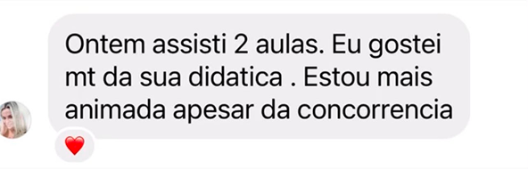 Print de depoimento de aluno(a) via WhatsApp